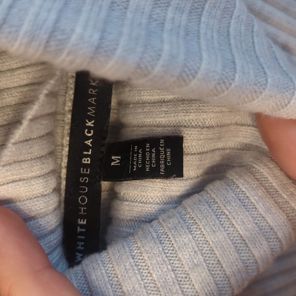 WHBM | Long Sleeve Turtleneck Pointelle Tunic Cashmere Blend - Picture 6 of 10